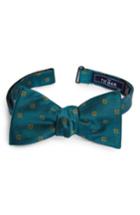 Men's The Tie Bar Floral Span Silk Bow Tie, Size - Blue/green