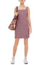 Women's Topshop Mini Check Pinafore Dress Us (fits Like 0) - Pink
