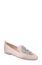 Women's Badgley Mischka Salma Crystal Embellished Loafer .5 M - Beige