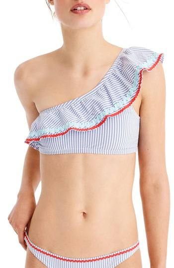 Women's J.crew Cressida One-shoulder Bikini Top - Blue