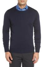 Men's John Smedley 'marcus' Easy Fit Crewneck Wool Sweater, Size - Blue