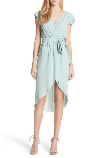 Women's Alice + Olivia Ilissa Wrap Stretch Silk Dress - Blue