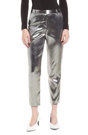 Women's Topshop Metallic Suit Trousers Us (fits Like 0-2) - Metallic