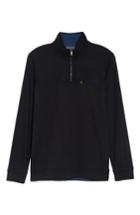 Men's Ted Baker London Livstay Slim Fit Quarter Zip Pullover (l) - Black