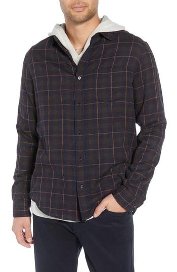 Men's Vince Classic Fit Plaid Double Knit Sport Shirt