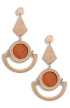 Women's Leith Wood Inlay Drop Earrings