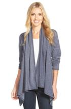 Women's Bobeau Peplum Back Open Front Cardigan - Blue