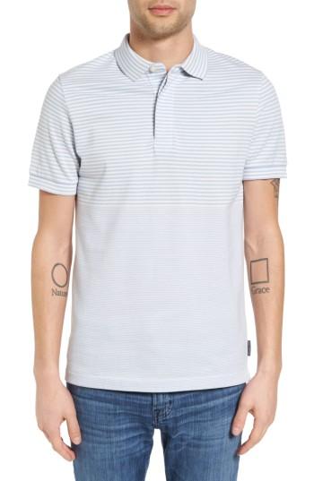 Men's French Connection Menon Block Stripe Polo, Size - Blue