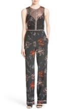 Women's Diane Von Furstenberg Floral Print Silk Jumpsuit