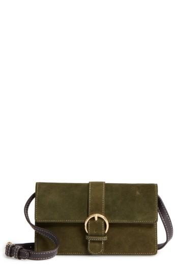 Women's Frances Valentine Suede Crossbody Wallet - Green