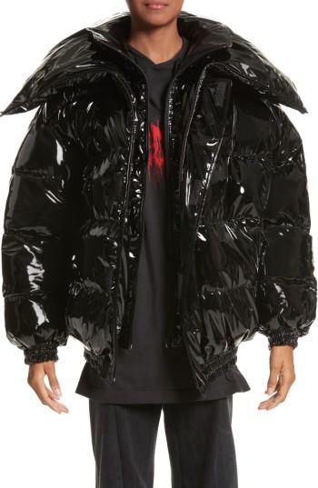 Women's Vetements Miss Webcam Puffer Jacket - Black