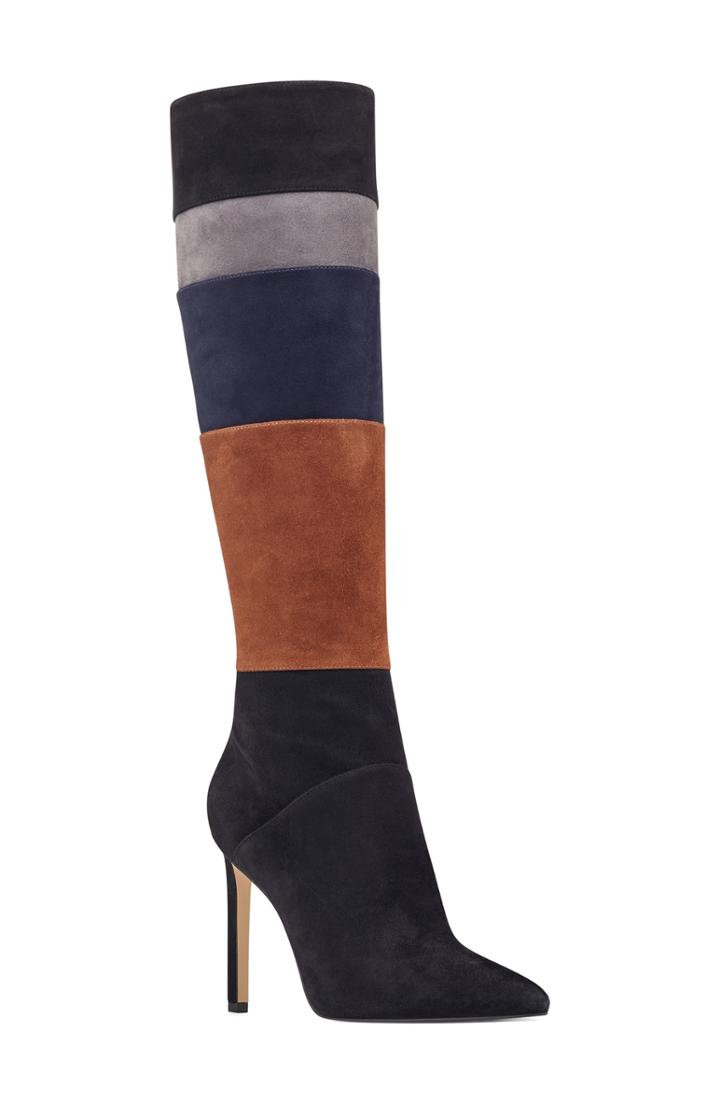 Women's Nine West Toprank Blocked Knee High Boot M - Black