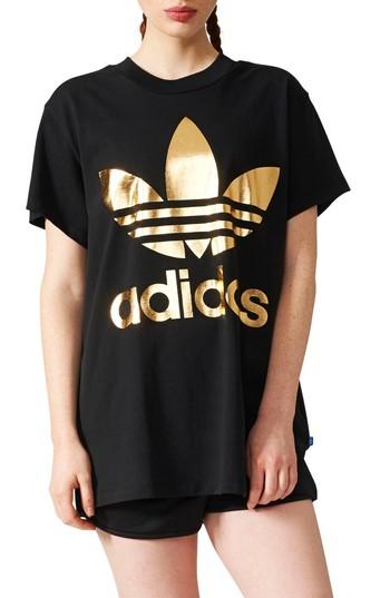 Women's Adidas Originals Trefoil Logo Tee - Black