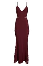 Women's Maria Bianca Nero Shannon Lace Inset Gown - Red