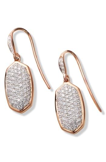 Women's Kendra Scott Lee Diamond & Rose Gold Drop Earrings