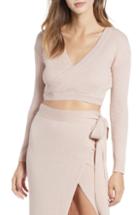 Women's Somedays Lovin First Date Metallic Crop Sweater - Beige