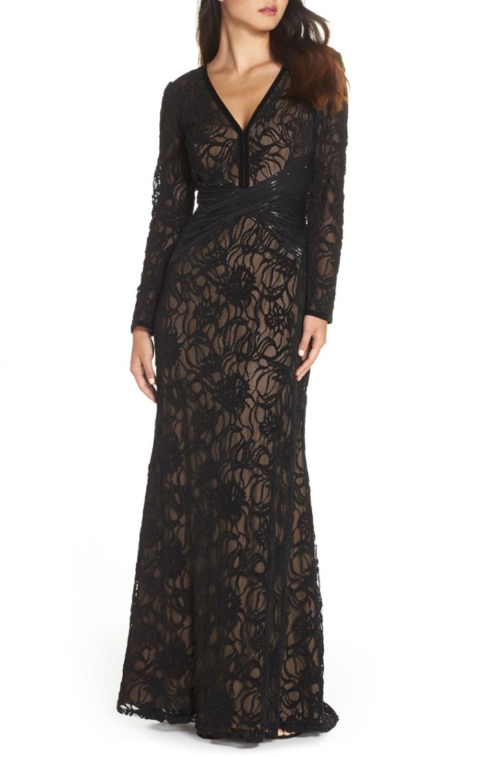 Women's Tadashi Shoji Burnout Lace Gown