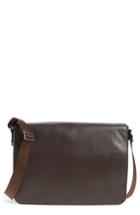 Men's Nordstrom Men's Shop Midland Leather Messenger Bag - Brown