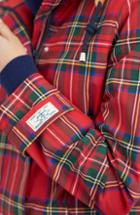 Women's Joules Right As Rain Print Waterproof Hooded Jacket - Red