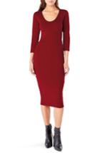 Women's Michael Stars Ruched Midi Dress - Red