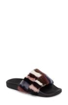 Women's Rebecca Minkoff Sammi Genuine Fur Slide Sandal .5 M - Black