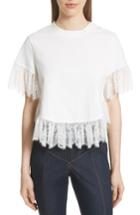 Women's Cinq A Sept Violeta Lace Trim Top - Ivory