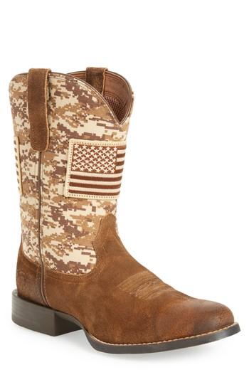 Men's Ariat Sport Patriot Cowboy Boot M - Brown