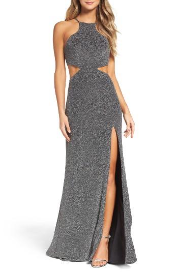 Women's La Femme Metallic Jersey Gown