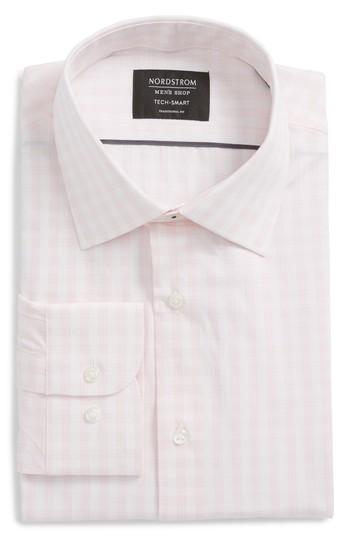 Men's Nordstrom Men's Shop Tech Smart Traditional Fit Check Dress Shirt 32/33 - Pink