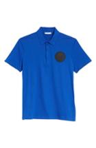 Men's Versace Collection Logo Patch Jersey Polo, Size - Blue