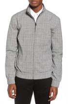Men's Topman Check Harrington Jacket, Size - Grey