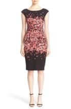 Women's St. John Collection Flamingo Degrade Floral Jacquard Dress