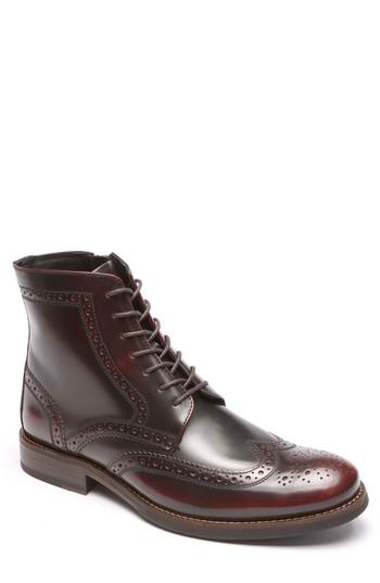 Men's Rockport Wyat Wingtip Boot .5 M - Burgundy