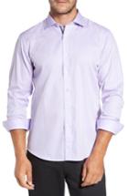 Men's Bugatchi Trim Fit Solid Pastel Sport Shirt, Size - Purple