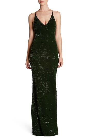 Women's Dress The Population Vanessa Sequin Gown - Green