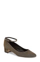 Women's Manolo Blahnik Liston Metallic Quarter Strap Pump Us / 35eu - Metallic