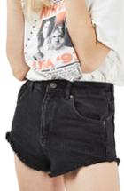Women's Topshop High Side Mom Shorts Us (fits Like 0) - Black