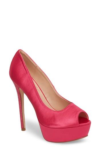 Women's Lauren Lorraine Venus Peep Toe Platform Pump M - Pink