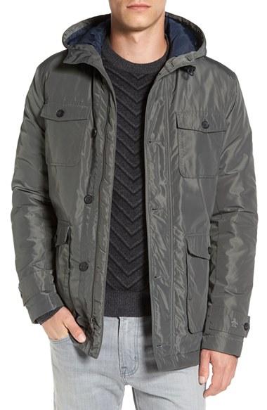 Men's Original Penguin Poly Memory Hooded Jacket