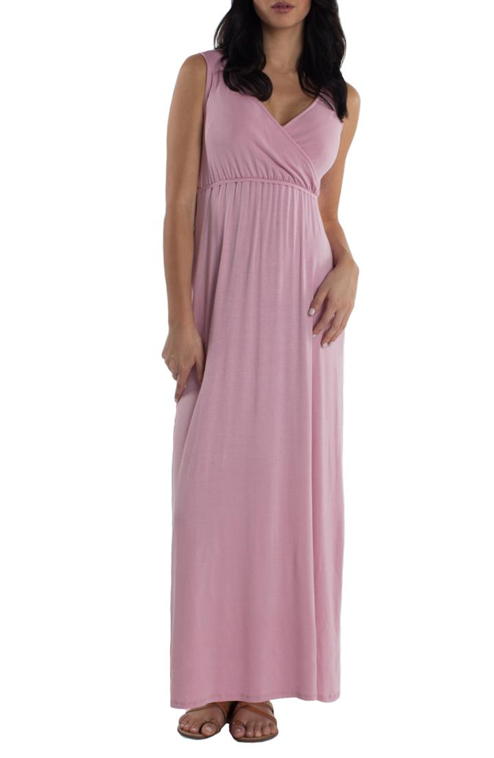 Women's Udderly Hot Mama Maddie Maternity/nursing Maxi Dress - Pink