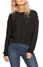 Women's Vince Camuto Faux Fur Sleeve Sweatshirt, Size - White