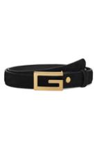 Men's Gucci Suede Belt Eu - Black