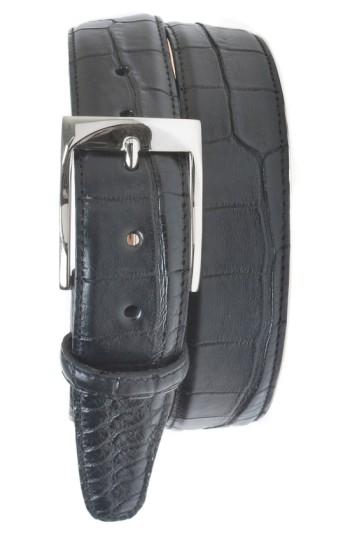 Men's Martin Dingman 'wellington' Matte Finish Genuine Alligator Leather Belt - Black