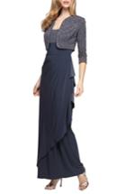 Women's Alex Evenings Draped Gown With Bolero