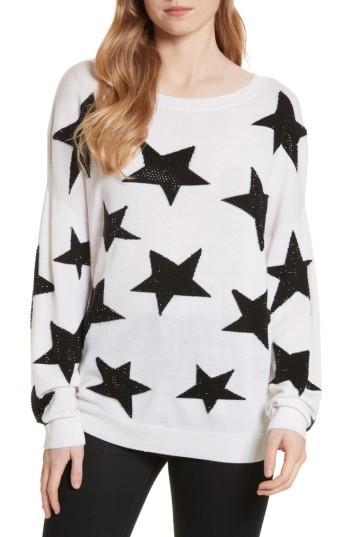 Women's Alice + Olivia Bao Star Embellished Wool Sweater - White
