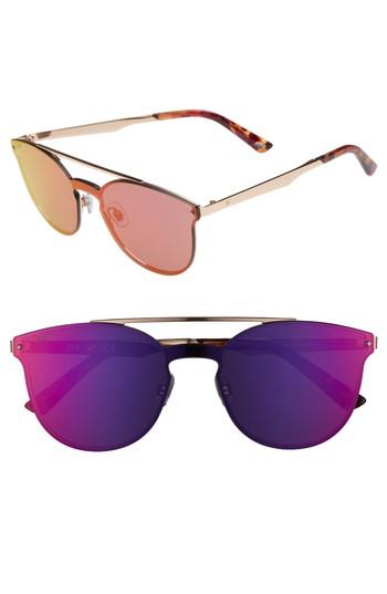 Women's Web 55mm Cat Eye Metal Shield Sunglasses - Bronze Gradient