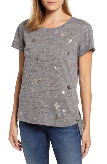 Women's Wit & Wisdom Star Side Tie Tee - Grey