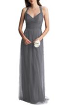 Women's #levkoff Crisscross Strap English Net A-line Gown