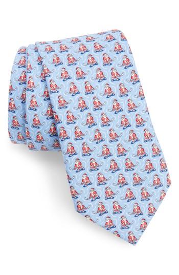 Men's Vineyard Vines Santa Hockey Silk Tie, Size - Blue