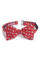 Men's Vineyard Vines Santa Whale Silk Bow Tie, Size - Red